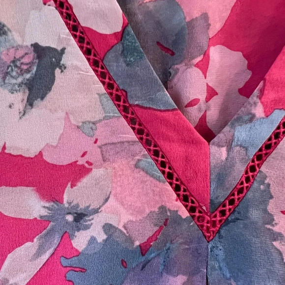 Rebecca Taylor Silk Pink Floral Top - Picture 6 of 7